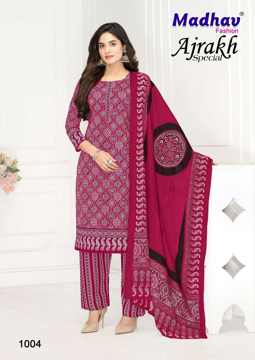 MADHAV AJRAKH SPECIAL COTTON FABRIC REGULAR WEAR SUIT COLLEC...