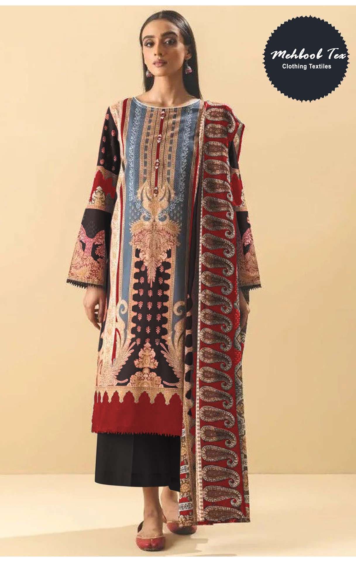 MEHBBOB TEX 1247 SUMMER WOMEN COLLECTION COTTON FABRIC SUIT ...