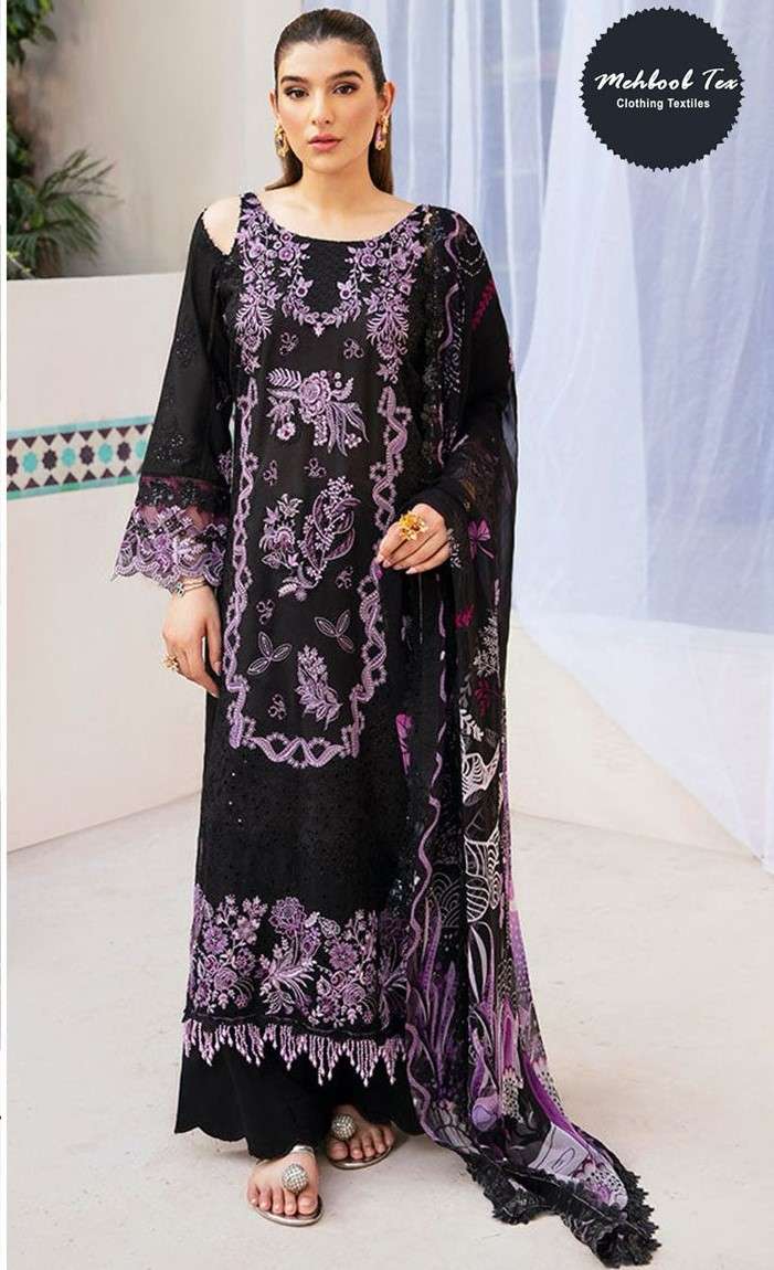 MEHBOOB TEX OMBRE NX 2 1603 COTTON BLACK PAKISTANI DRESS RES...