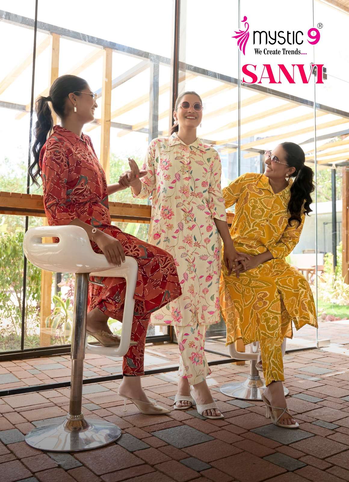 MYSTIC 9 SANVI VOL 1 VISCOSE FABRIC FLORAL PRINTED CORD SET ...