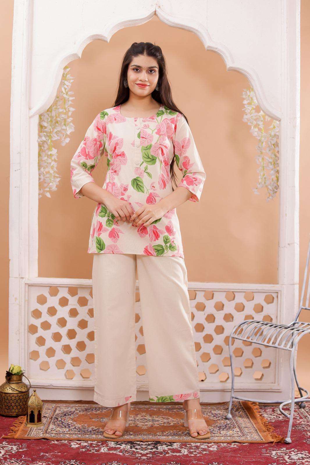 PATTERN COTTON PRINT FABRIC CORD SET FASHION WOMEN ONLINE SH...