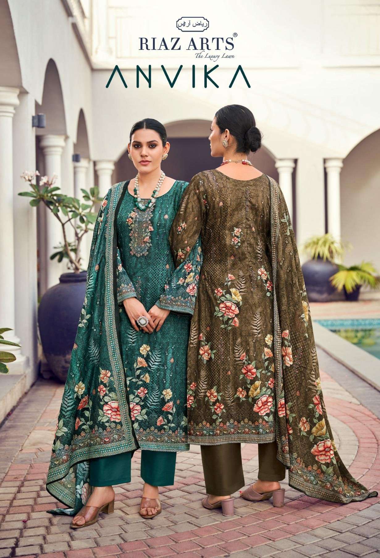 RIAZ ARTS ANVIKA EXCLUSIVE WORK COTTON SUIT FESTIVAL CLOTH O...