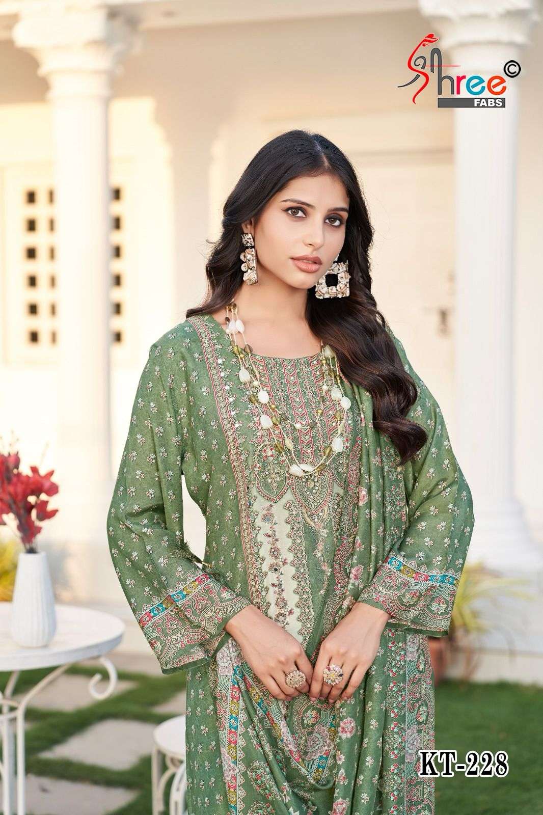 SHREE FABS KT 228 WEDDING WEAR MUSLIN DIGITAL WORK SALWAR SU...