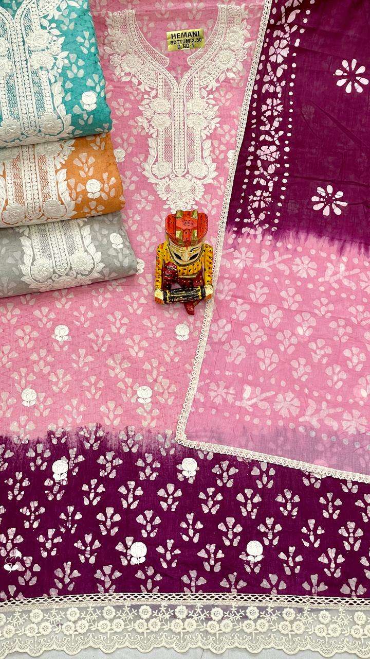 SIARA CAMBRIC BUTTI PRINT LAKHNAVI MATERIAL KURTI SET WHOLES...