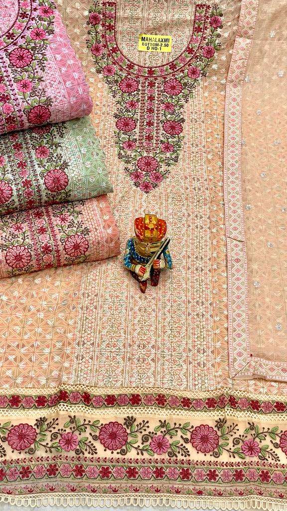SIARA TRADITIONAL INDIA CHIKAN ORGANZA KARACHI WORK DRESS SE...