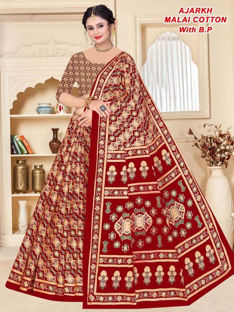AJRAKH PRINTED COTTON FABRIC SUMMER SPECIAL SAREE COLLECTION...