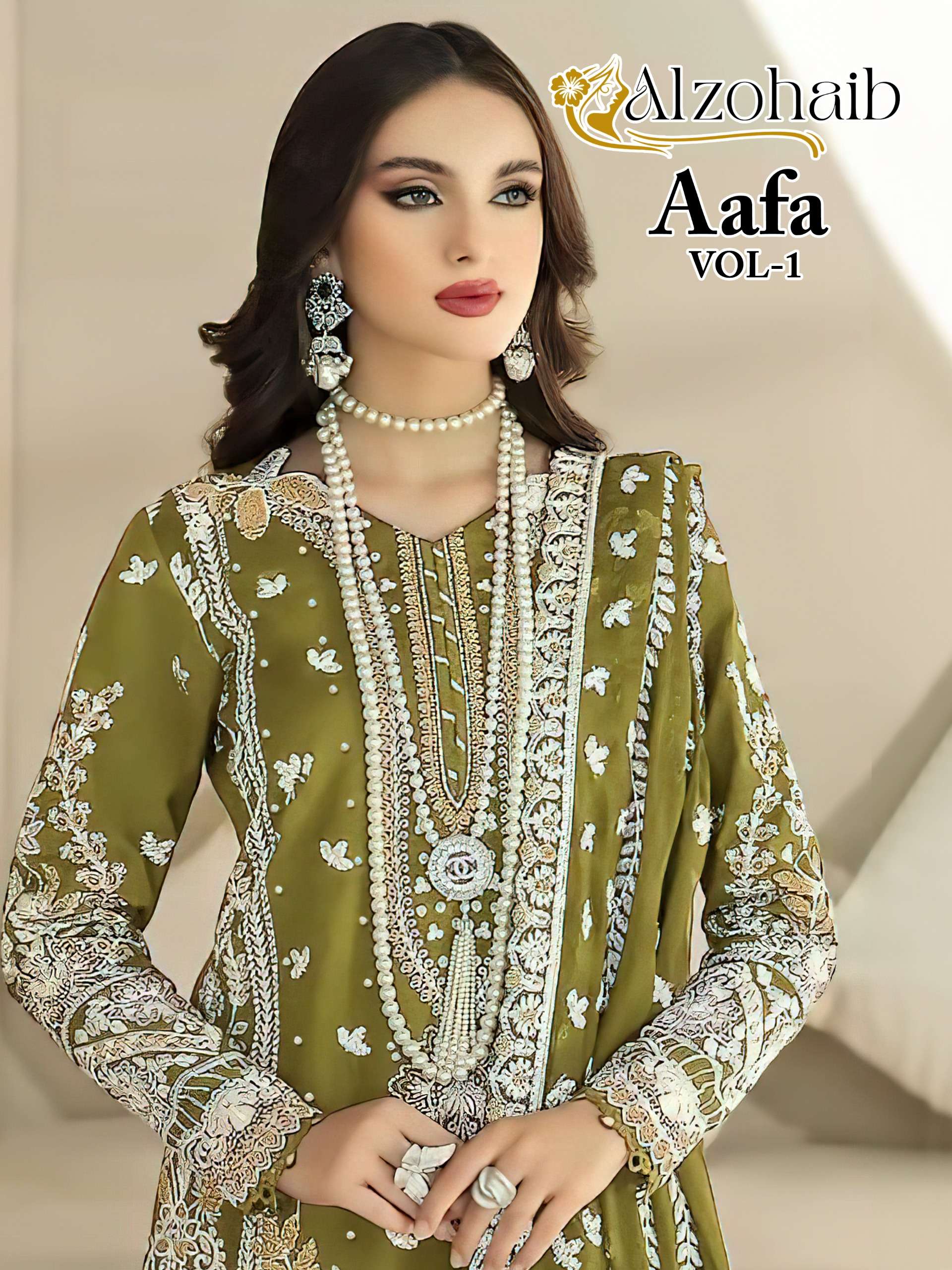AL ZOHAIB AAFA 1196 BRANDED INDIA PAKISTANI DESIGN SUIT SUPP...