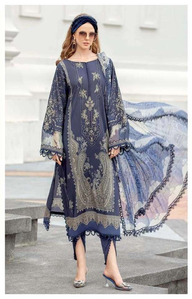 AL ZOHAIB AZ 1128 TOP PAKISTANI STYLE SUIT UNSTITCH RESELLER...