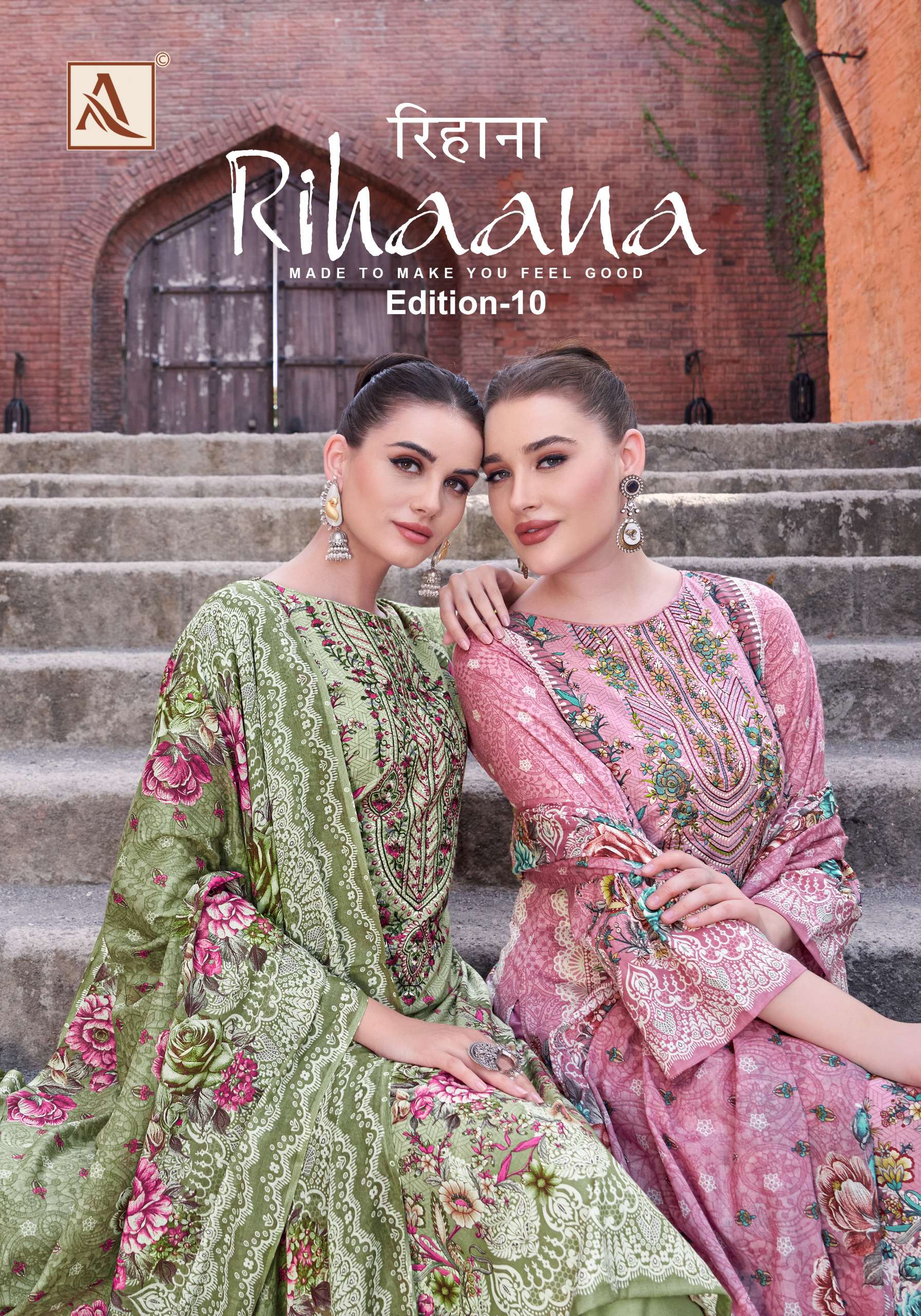 ALOK SUIT RIHAANA VOL 10 TREND COTTON PAKISTANI MATERIAL COL...