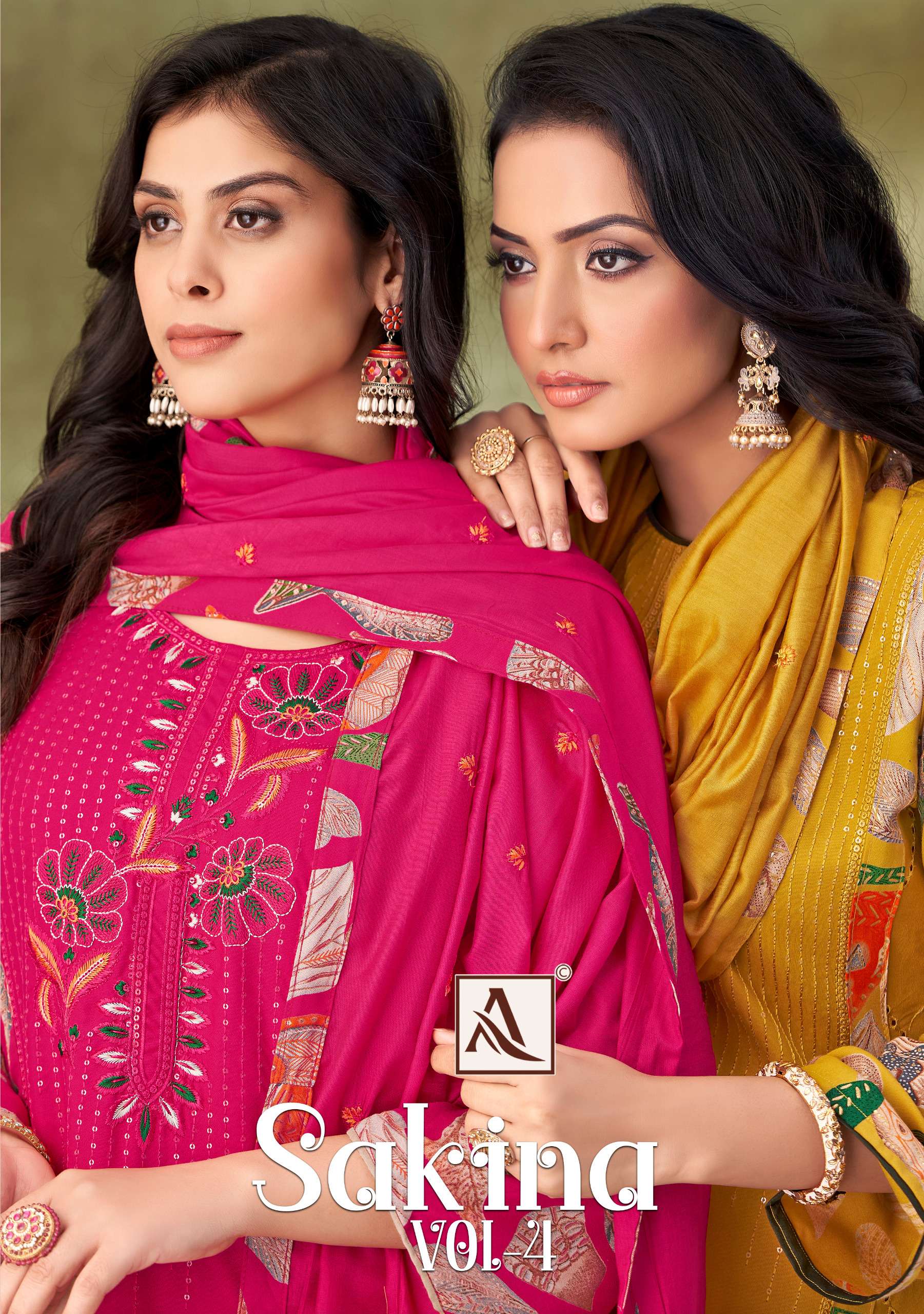 ALOK SUIT SAKINA VOL 4 FUNCTION WEAR RAYON WORK LADIES SUIT ...