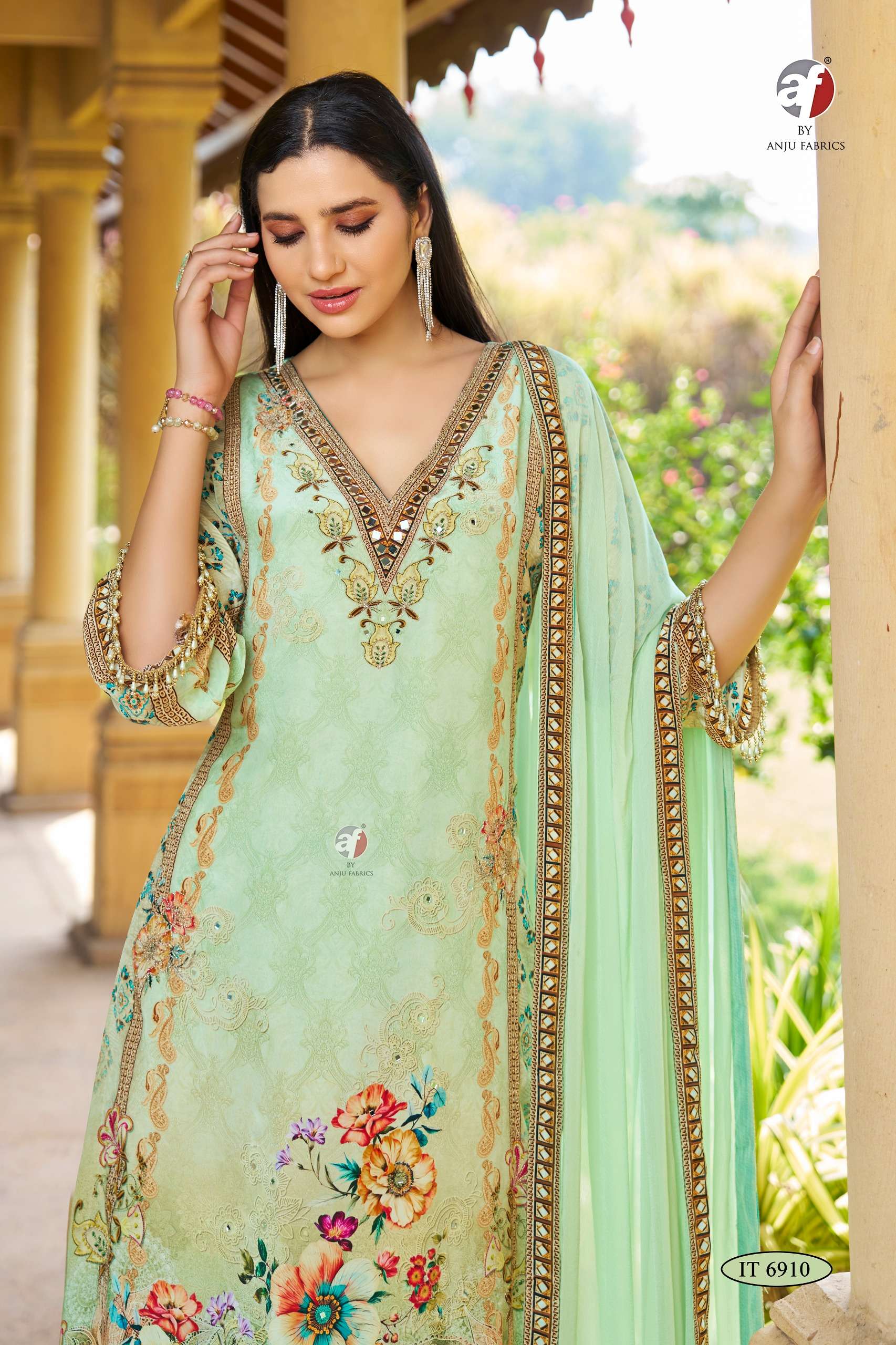 ANJU FABRICS IT 6911 WEDDING FUNCTION PRINTED READYMADE SUIT...