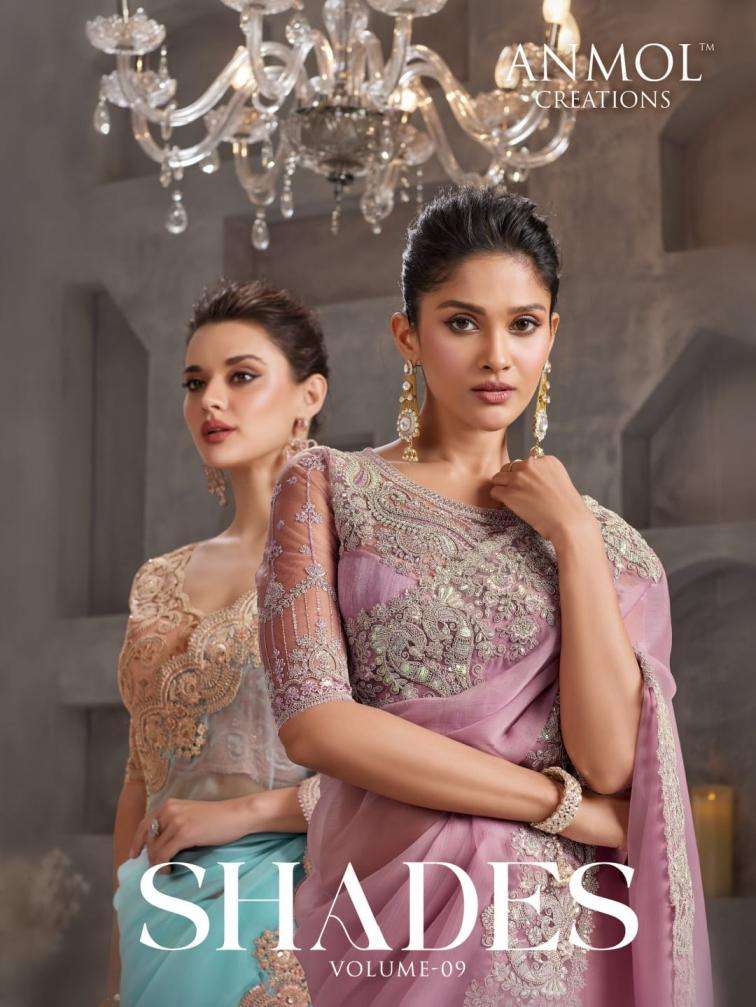 ANMOL CREATION SHADES VOL 9 WEDDING SPECIAL HEAVY LOOK SAREE...