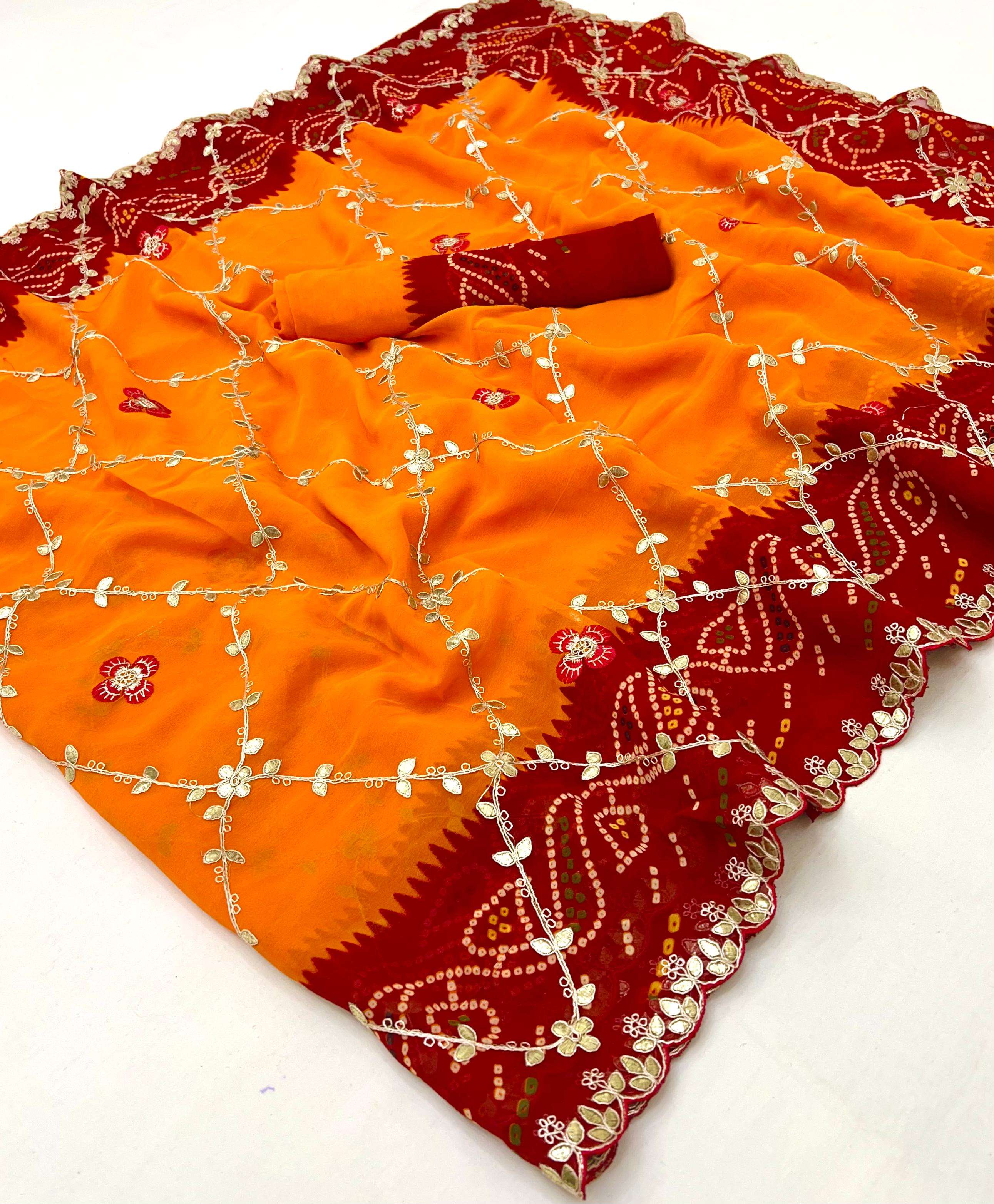 BANDHEJ DESIGN GEORGETTE FABRIC FANCY LOOK SAREE SUPPLIER IN...