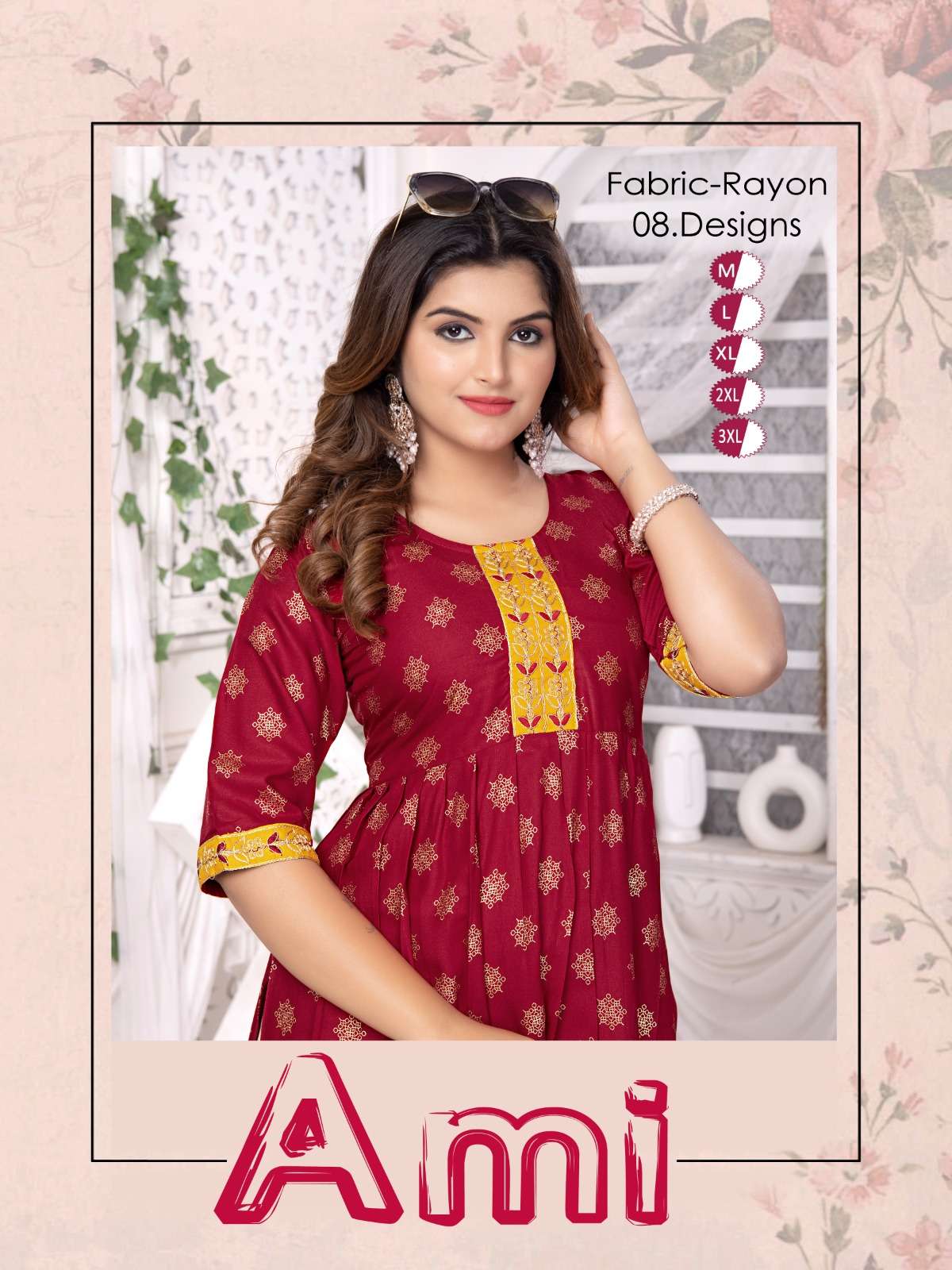 BEAUTY QUEEN AMI RAYON FOIL KURTI COLLECTION WOMEN DAILY WEA...