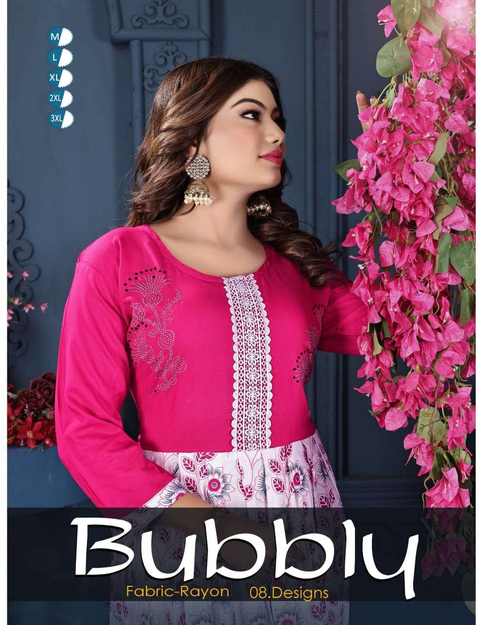 BEAUTY QUEEN BUBBLY MULTICOLOR RAYON KURTI COLLECTION OUTFIT...