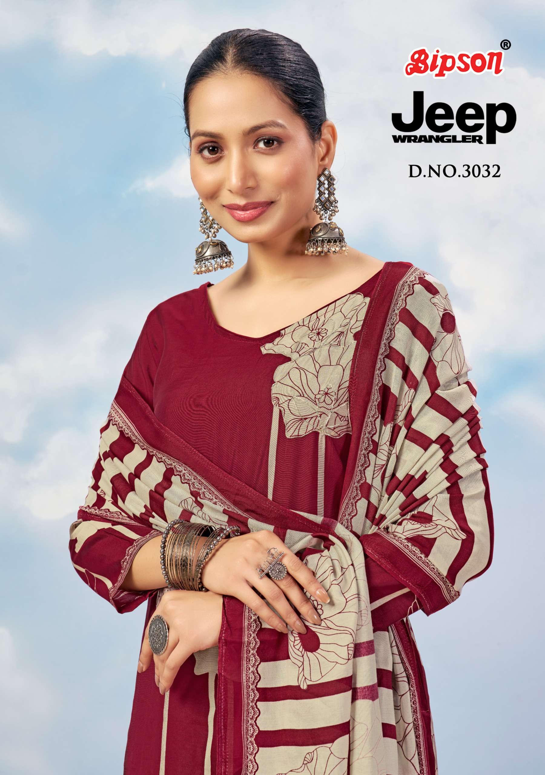BIPSON PRINTED JEEP WRANGLAR 3032 HIGH QUALITY SILK MATERIAL...