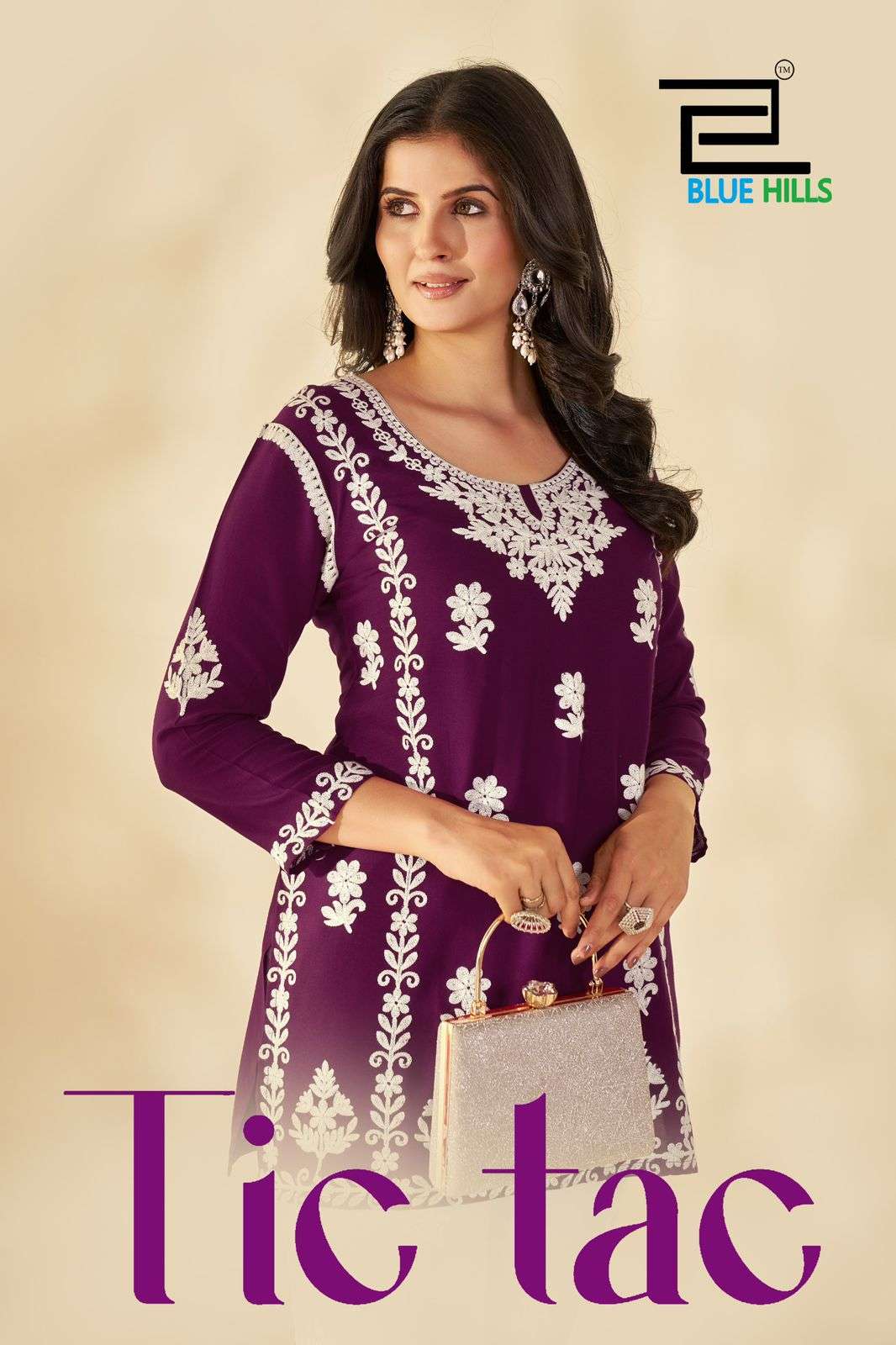BLUE HILLS TIC TAC WESTERN RAYON WORK KURTI PANT WHOLESALE S...