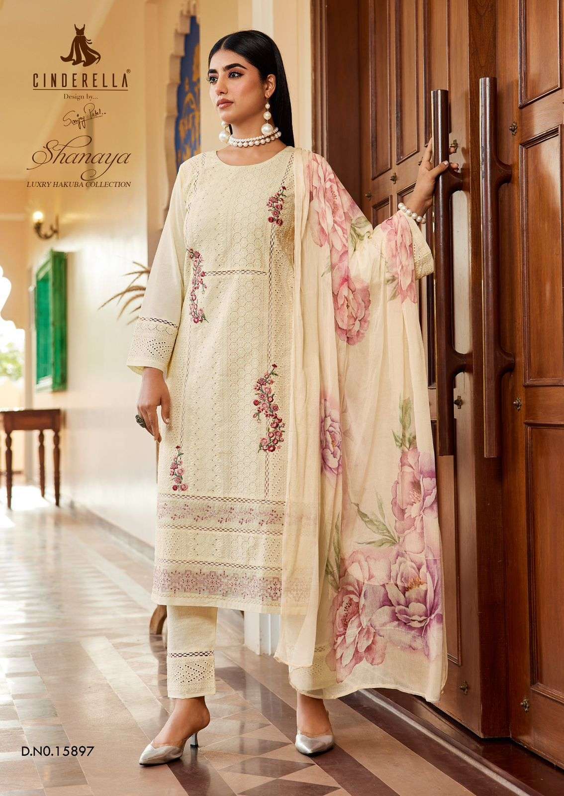 CINDERELLA SHANAYA CAMBRIC COTTON KURTI PANT SUIT UNSTITCH R...