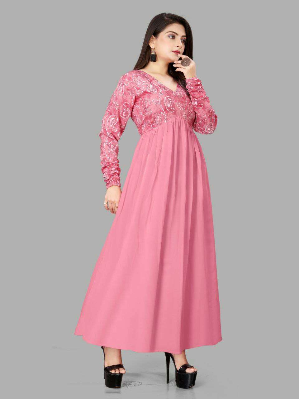 CLASSIC STYLE WESTERN LONG GOWN COLLECTION PARTY WEAR DEALER...