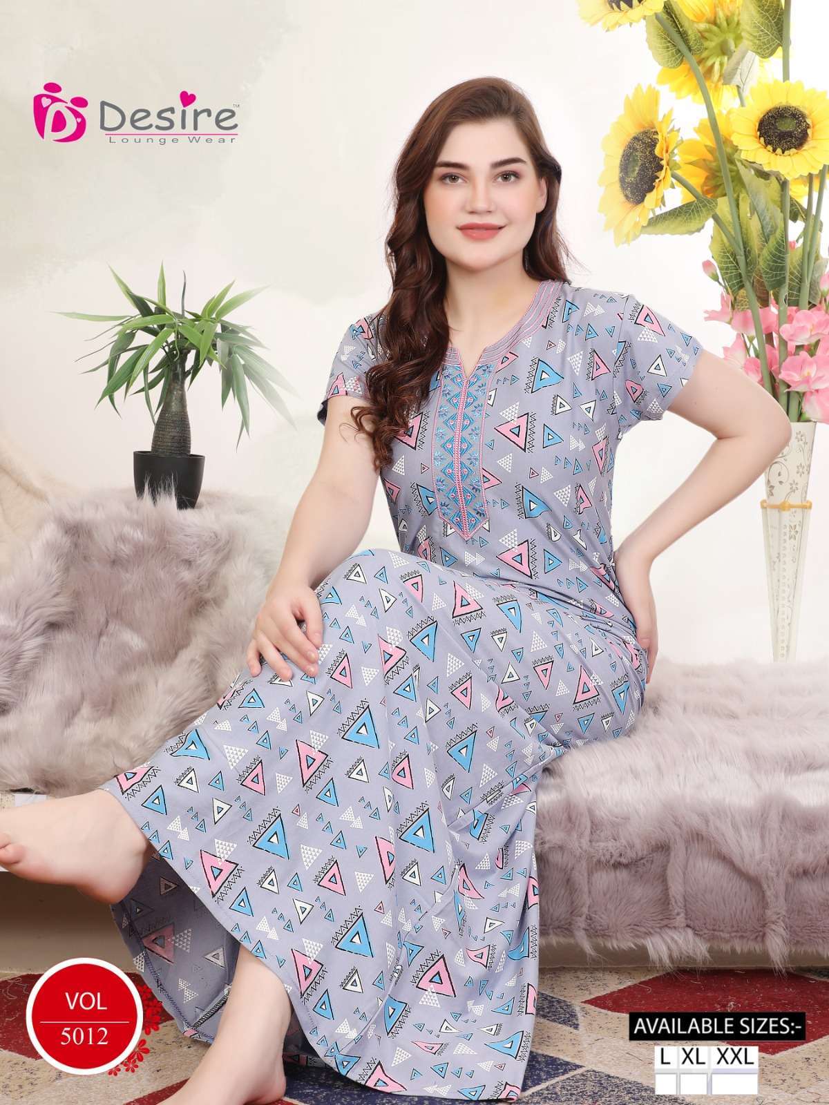 DESIRE VOL 5012 SERIES ETHNIC WEAR NIGHTY GOWN WHOLESALE SHO...