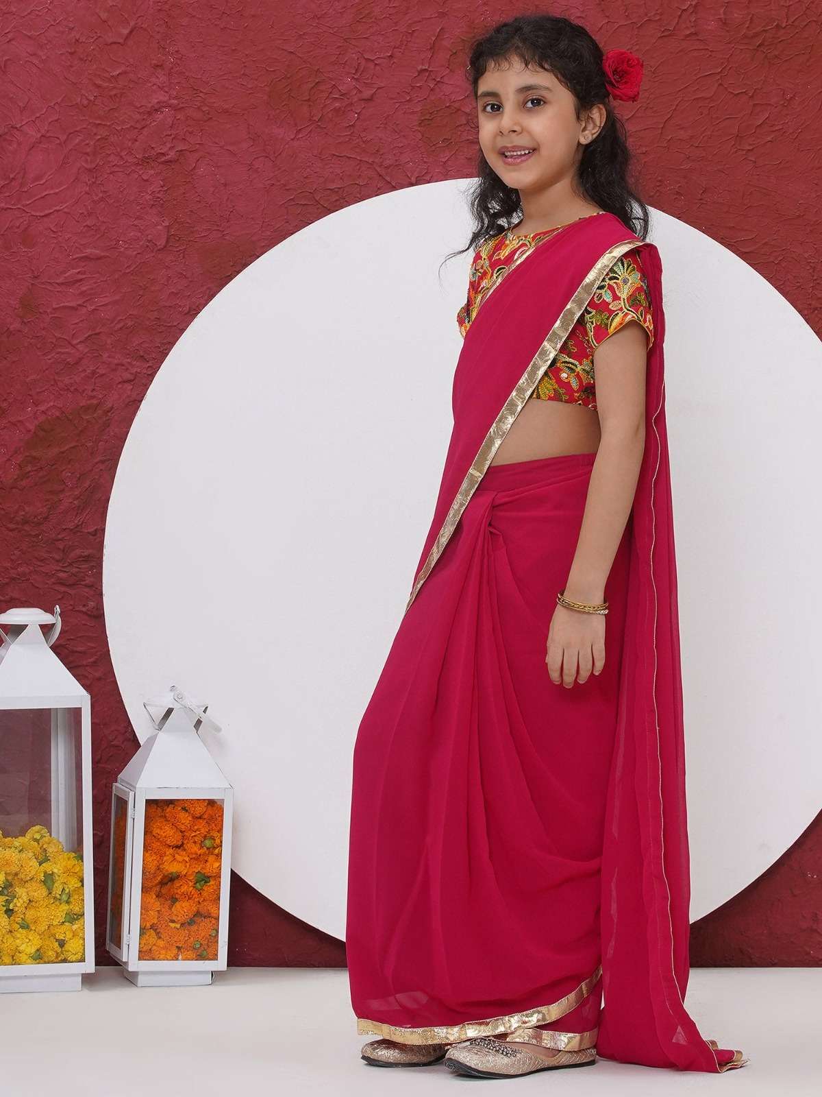 DOLA SILK WITH FANCY LOOK 3 SECOND WEAR READY TO WEAR  KIDS ...