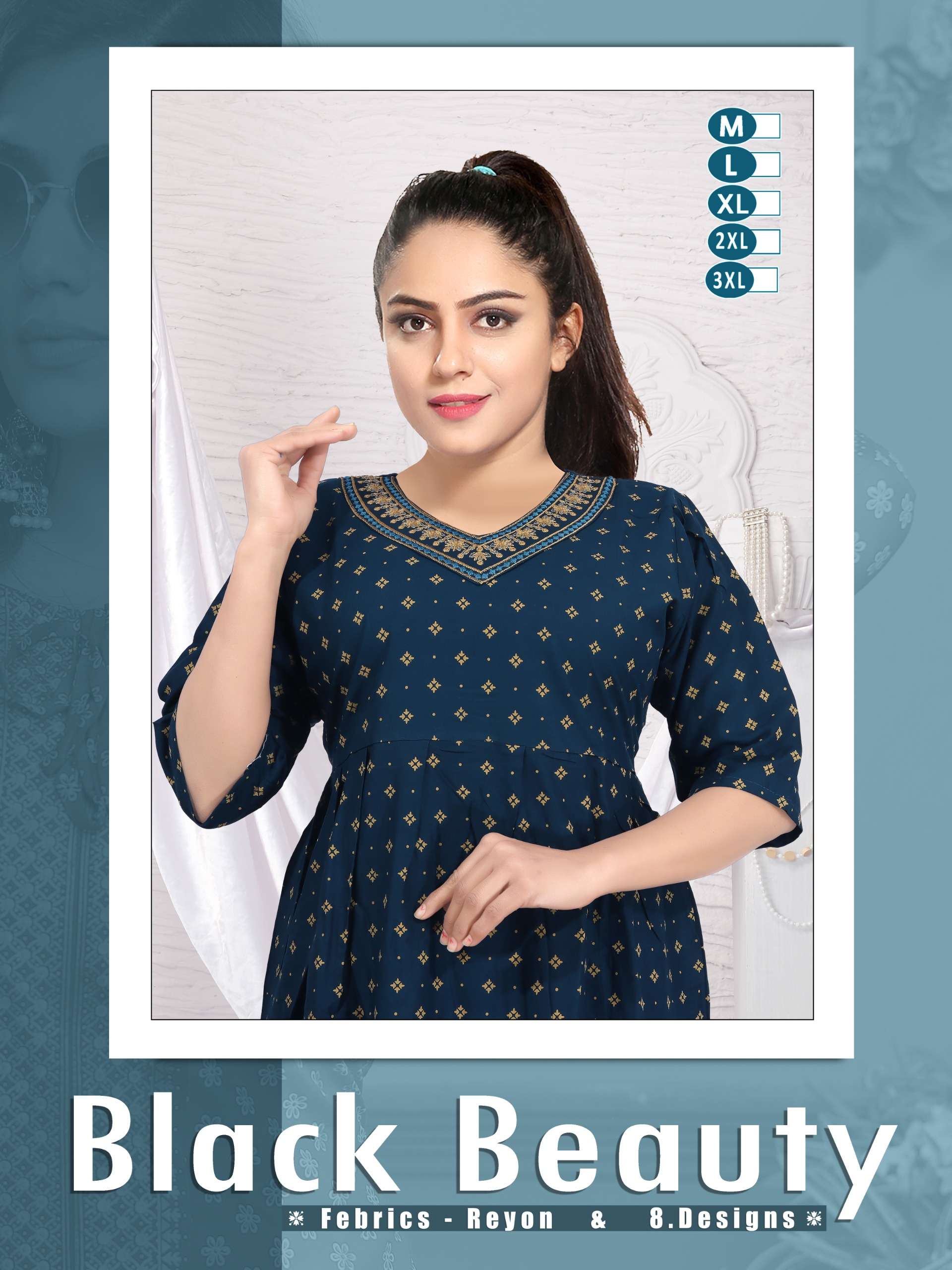 FASHION TALK BLACK BEAUTY KIDS GIRLS WEAR RAYON KURTI COLLEC...