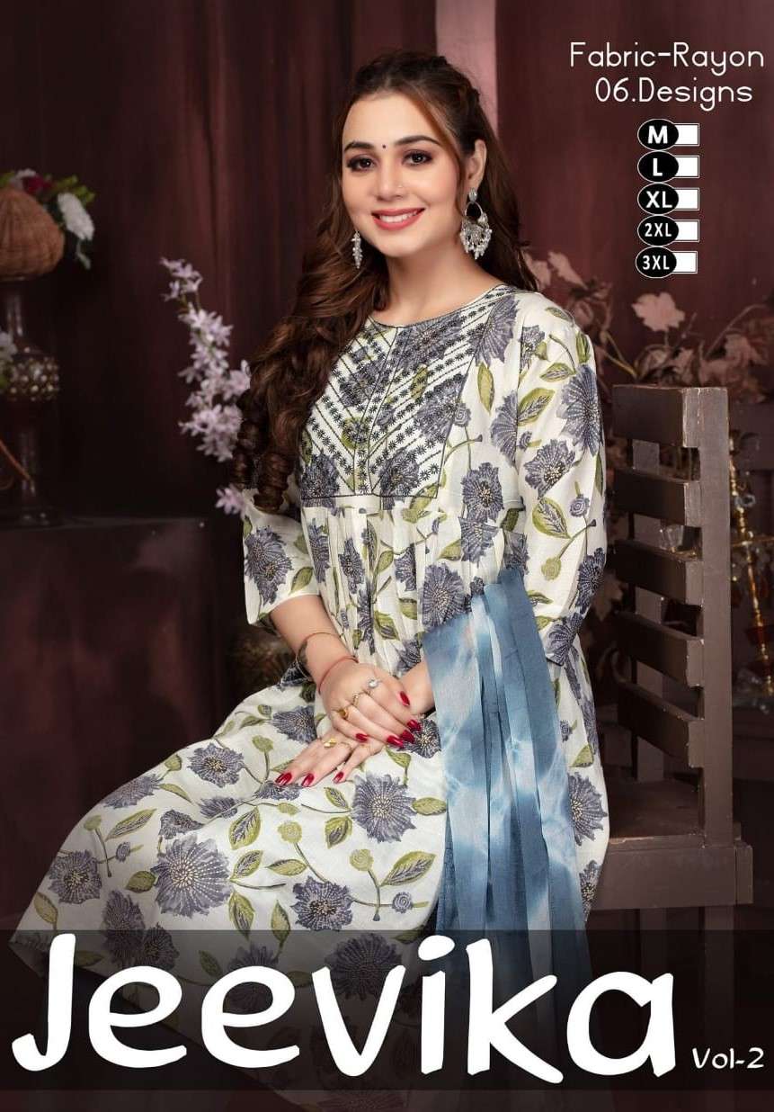 FASHION TALK JEEVIKA VOL 2 OFFICE WEAR FLOWER PRINT KURTI PA...