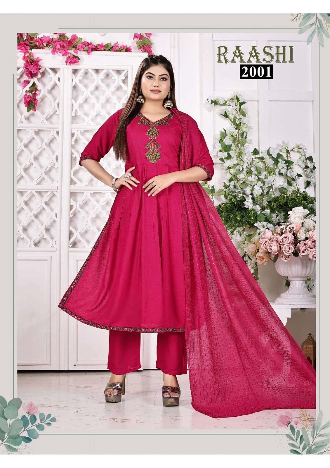 FASHION TALK RAASHI VOL 02 PLAIN ALIA CUT KURTI PANT WITH DU...