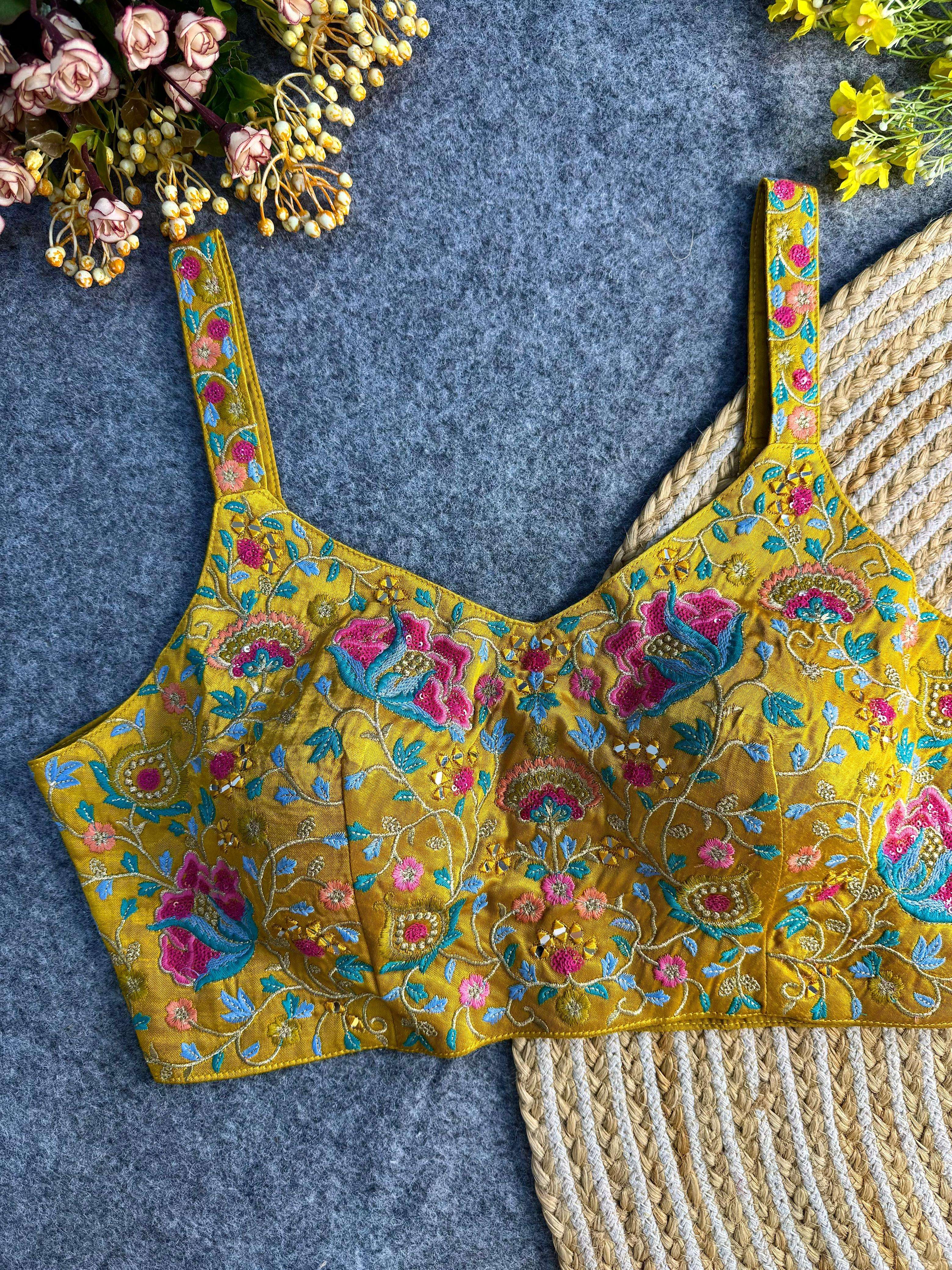 Festival special Mirror work silk fabric stich blouse best o...
