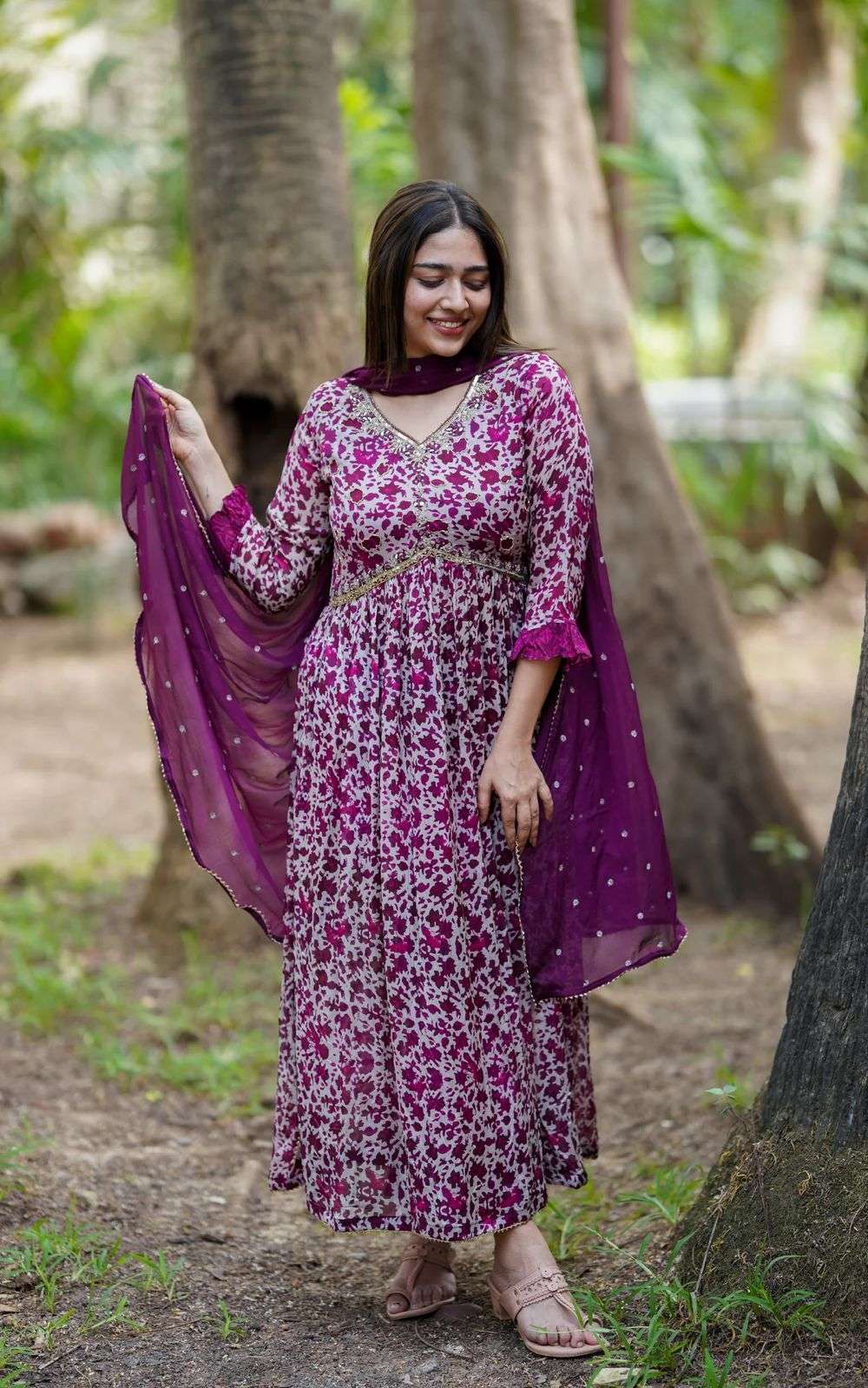 FESTIVAL SPECIAL PURPLE GOWN WITH DUPATTA PARTY WEAR DEALER ...