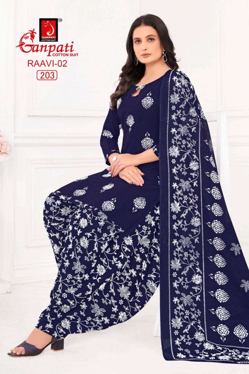 GANPATI RAAVI VOL 2 REGULAR WEAR COTTON PATIYALA SUIT EXPORT...