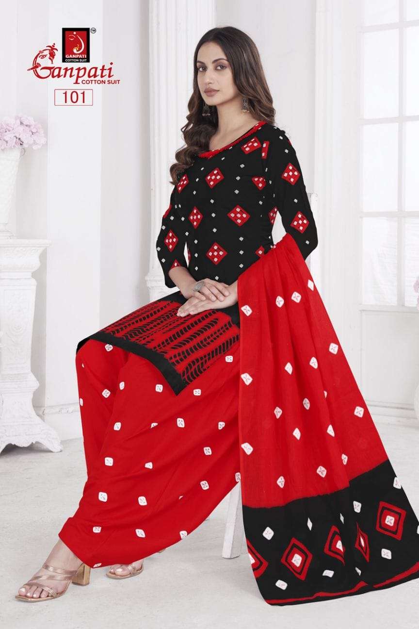 GANPATI SHIBORI SPECIAL VOL 1 COTTON UNSTITCH SUIT WHOLESALE...