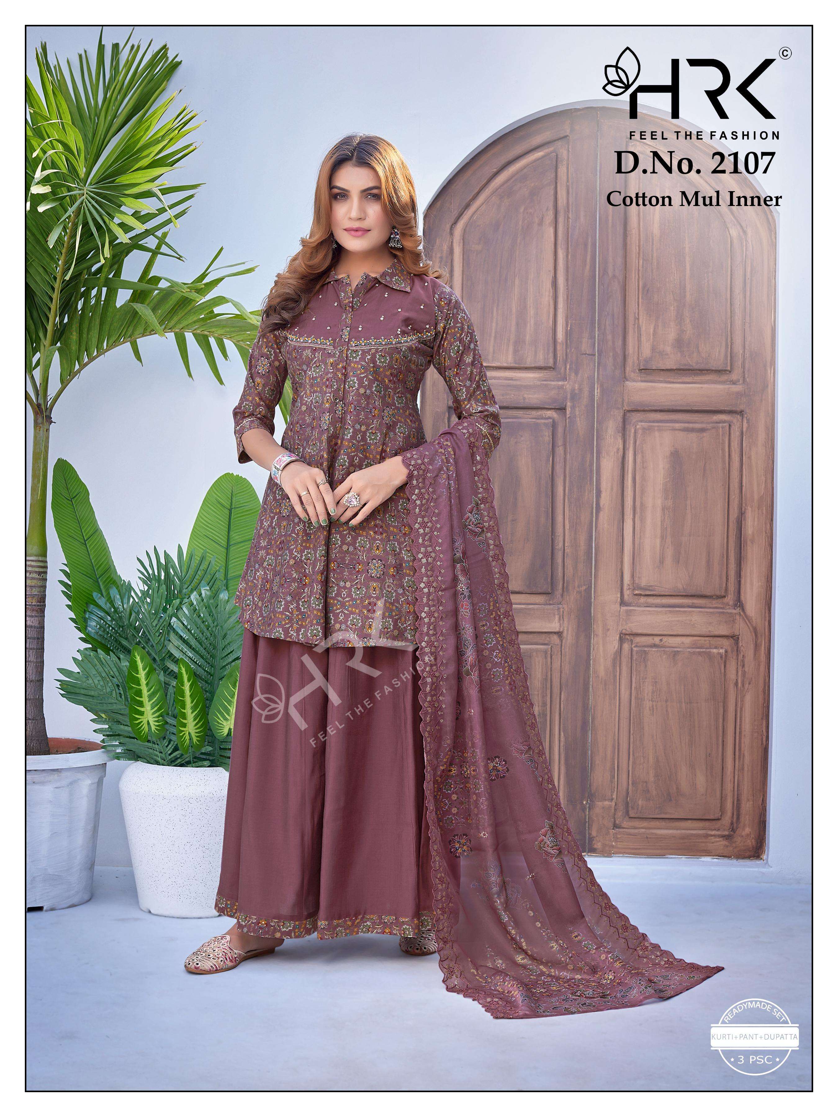 HRK FASHION 2107 WEDDING CLOTH HEAVY KURTI PALAZZO SUIT DEAL...
