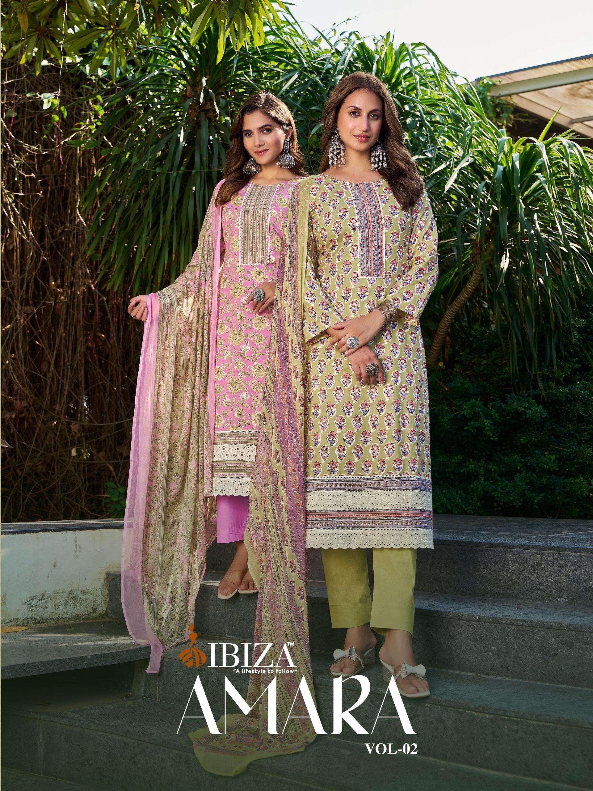 IBIZA AMARA VOL 2 PAKISTANI COTTON EMBROIDERY WORK SUIT ONLI...