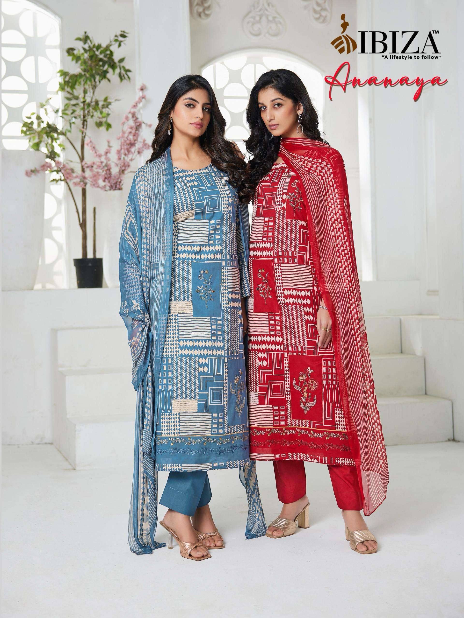 IBIZA ANANAYA TREND CAMBRIC COTTON SALWAR KAMEEZ LADIES OUTF...
