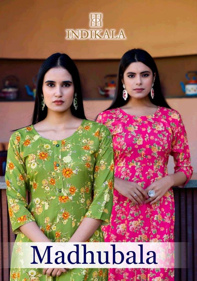 INDIKALA MADHUBALA CASUAL GHERA UMBRELLA KURTI SUIT WOMEN ST...
