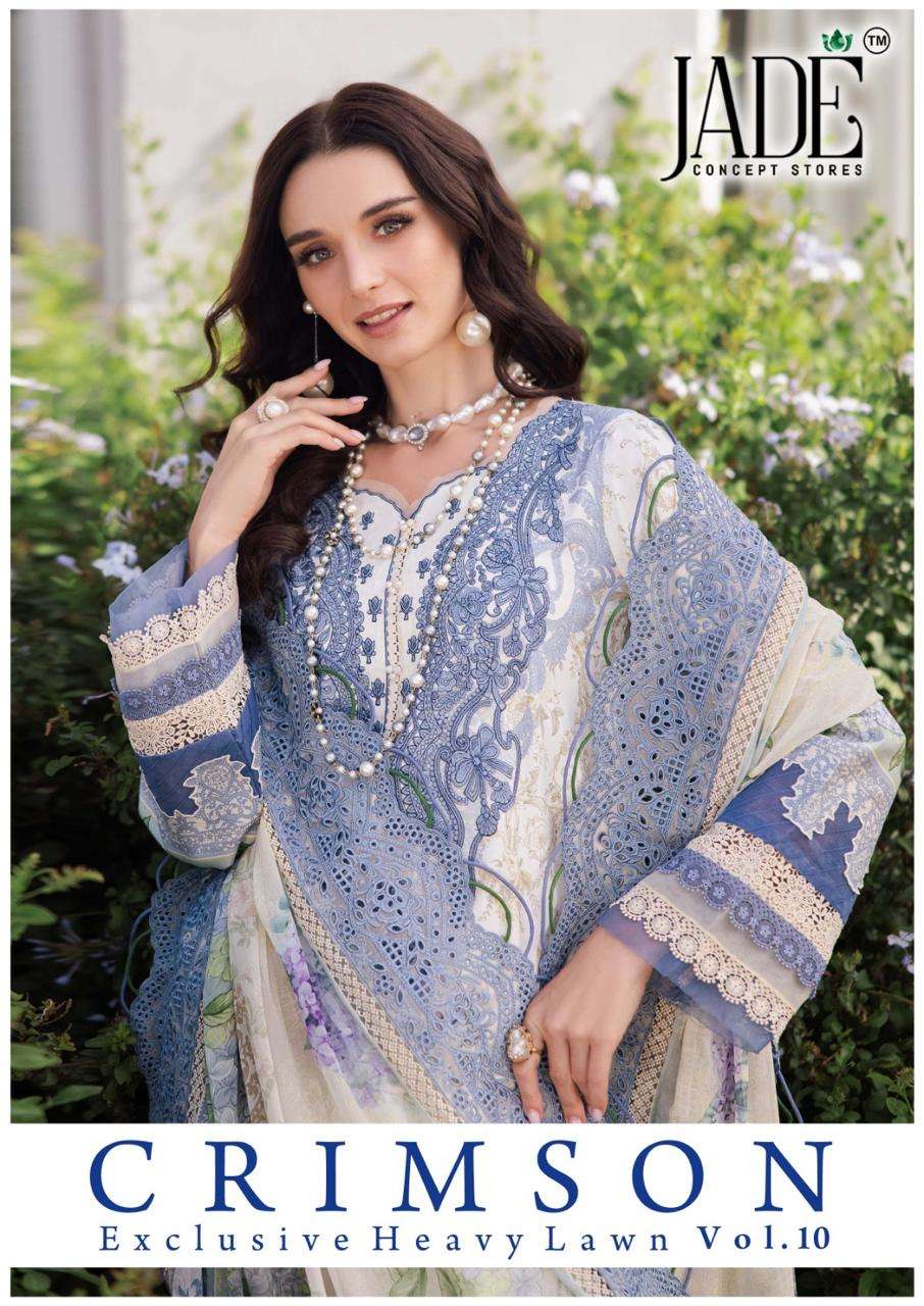 JADE CRIMSON VOL 10 KARACHI PRINT INDIAN PAKISTANI SUIT RESE...