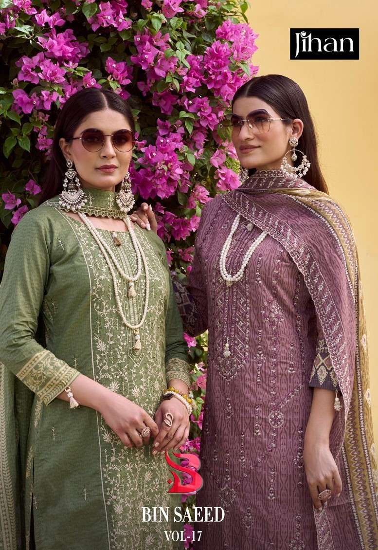 JIHAN BIN SAEED LAWN COLLECTION VOL 17 BRAND TOP PAKISTANI M...