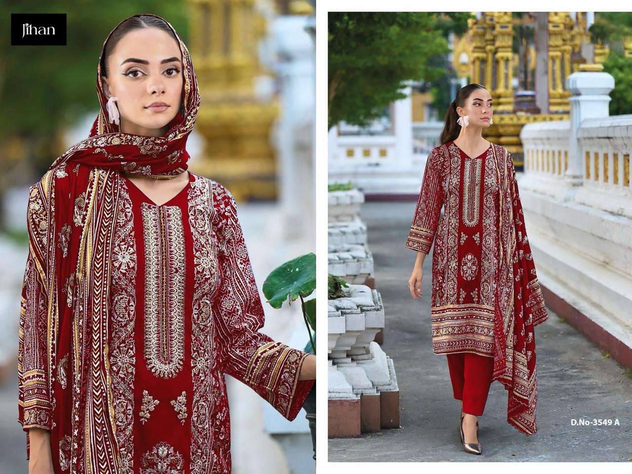 JIHAN SAHNAZ SELE EMBROIDERY 3548 3549 SUIT COLLECTION PAKIS...
