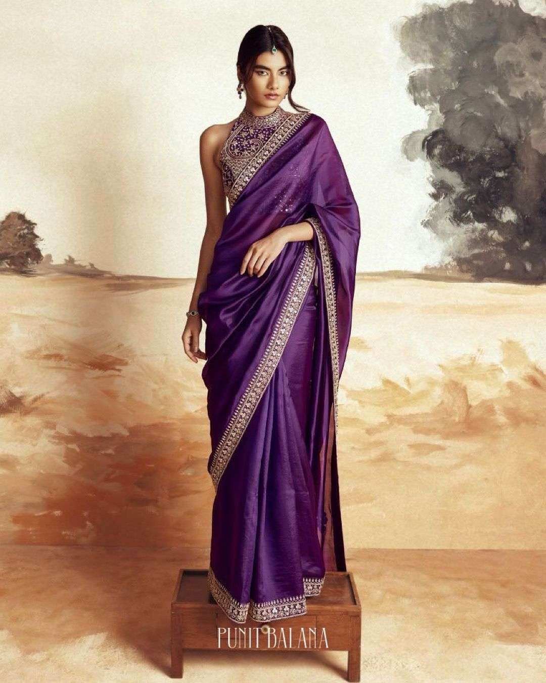 Jimmy Choo fabric embroidery work fancy look saree best coll...