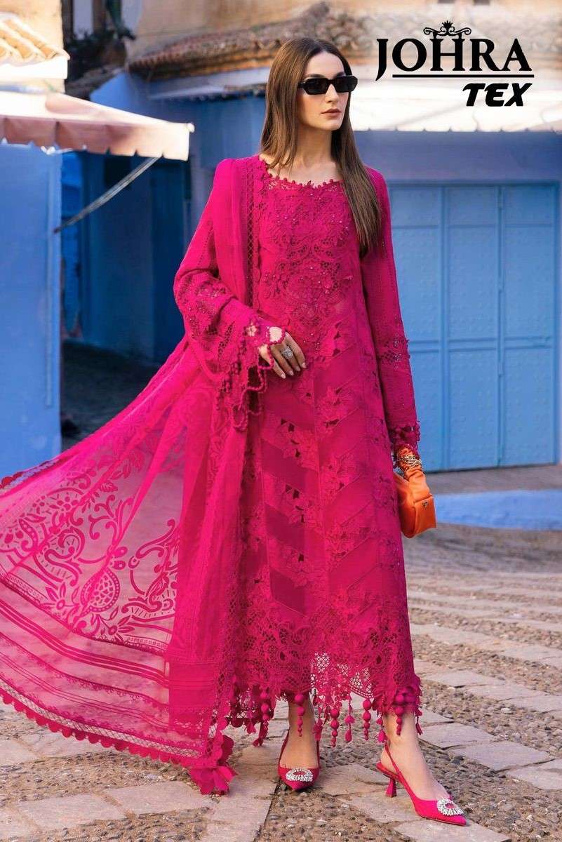 JOHRA TEX JT 173 PAKISTANI HIT DESIGN COTTON PINK SUIT UNSTI...
