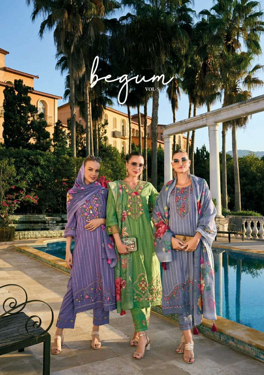 KALKI BEGUM VOL 5 HEAVY WORK COTTON READYMADE SALWAR SUIT WH...
