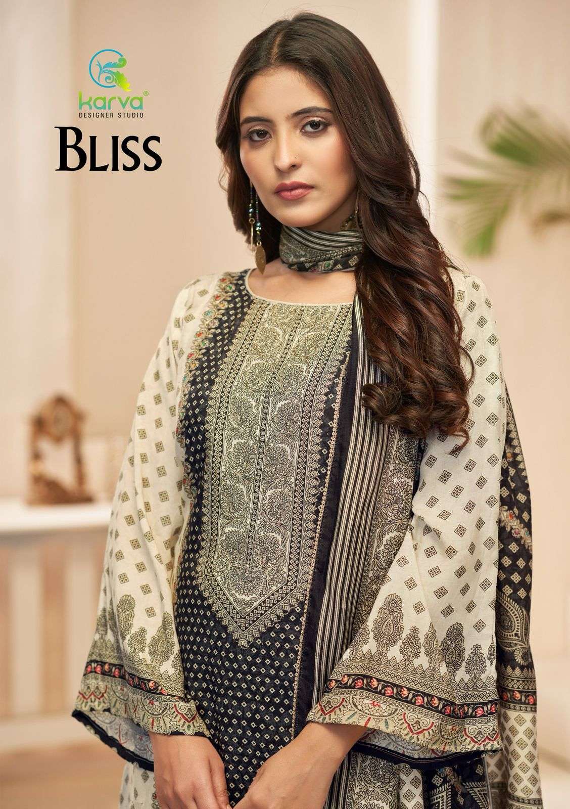 KARVA DESIGNER STUDIO BLISS VISCOSE DIGITAL SALWAR SUIT UNST...