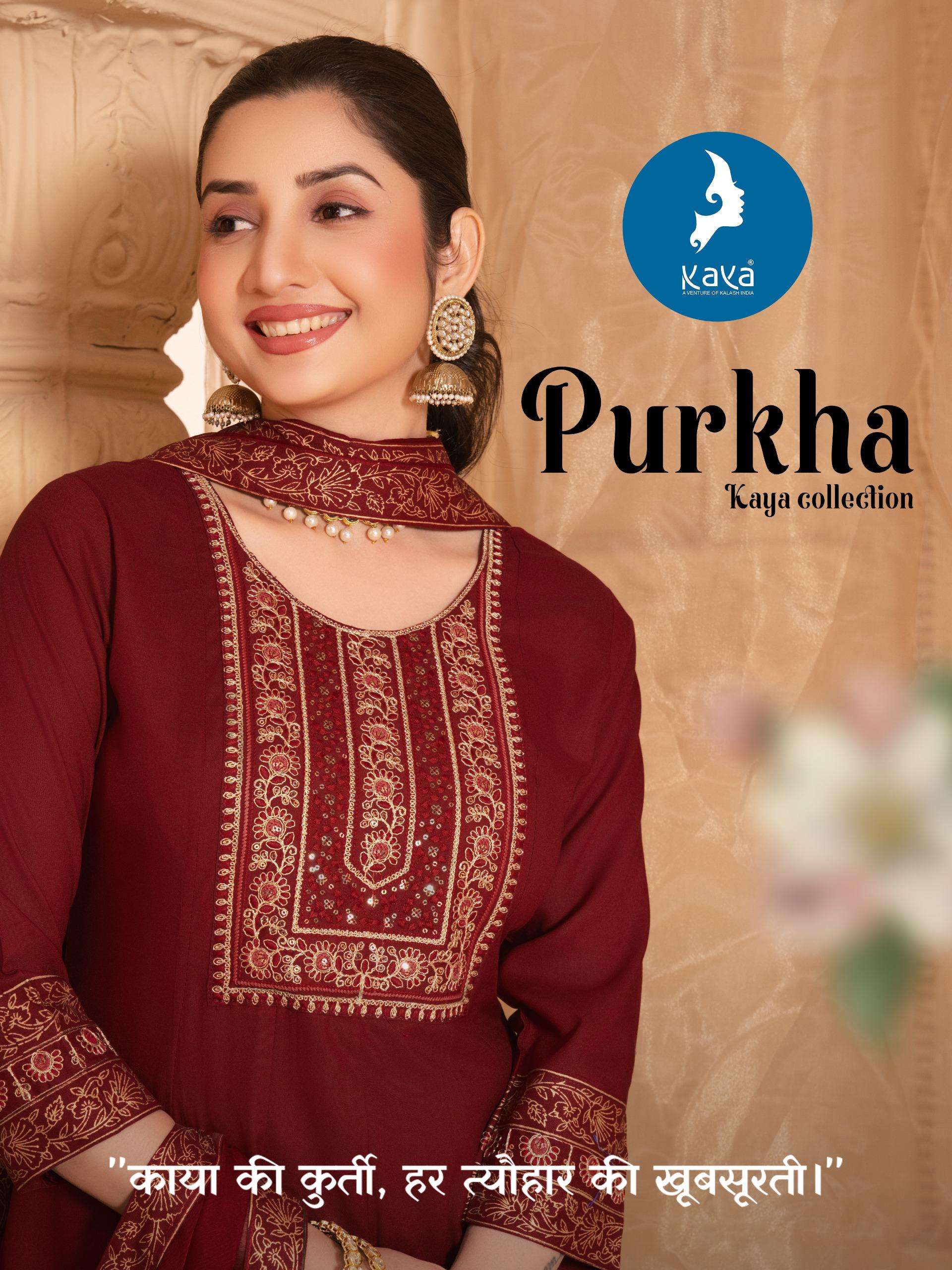 KAYA KURTI PURKHA ANARKALI STYLE SUIT FOR PARTY WEAR SUPPLIE...