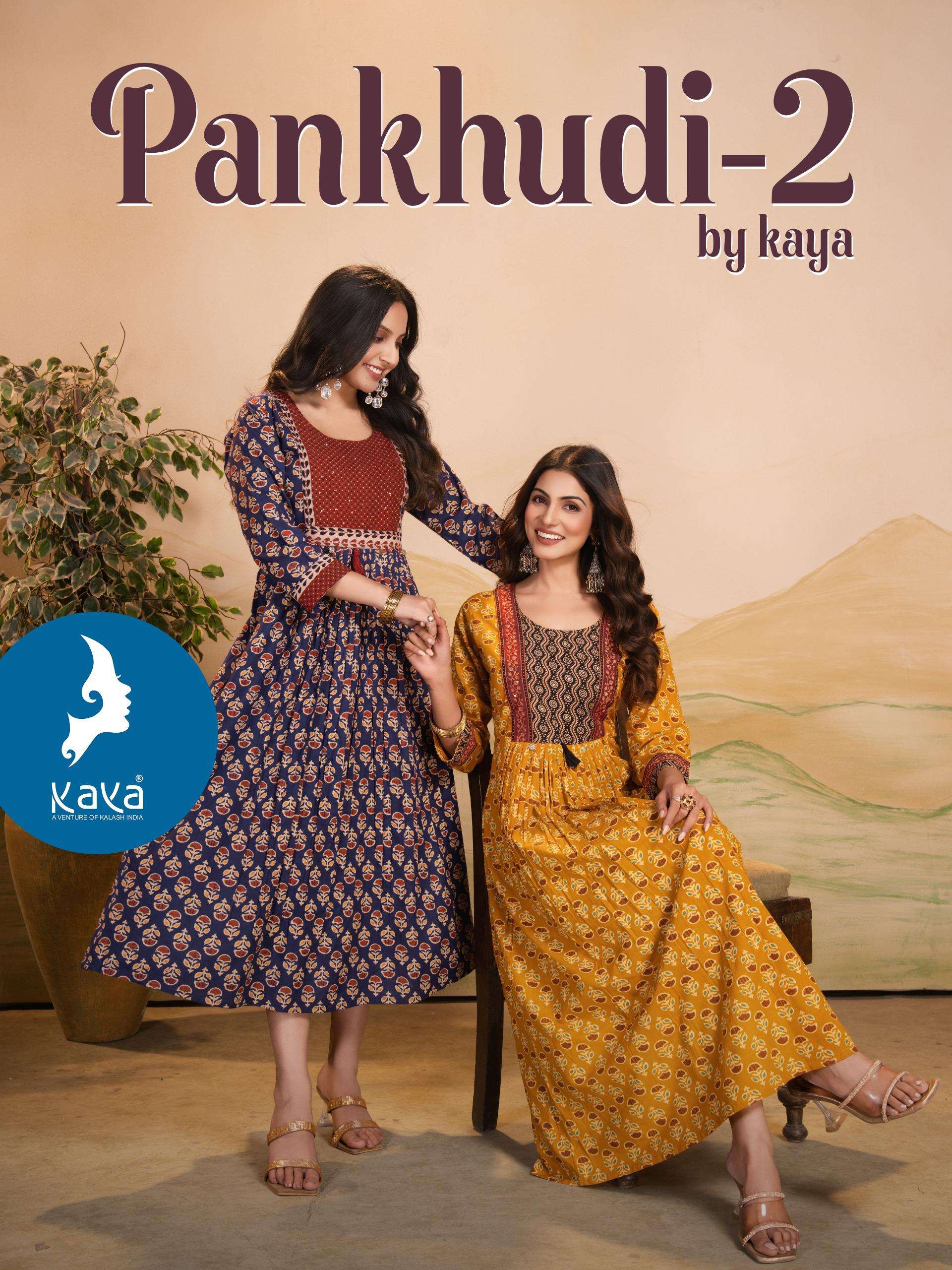 KAYA PANKHUDI VOL 2 TRADITIONAL UNIQUE DESIGNER KURTI COLLEC...