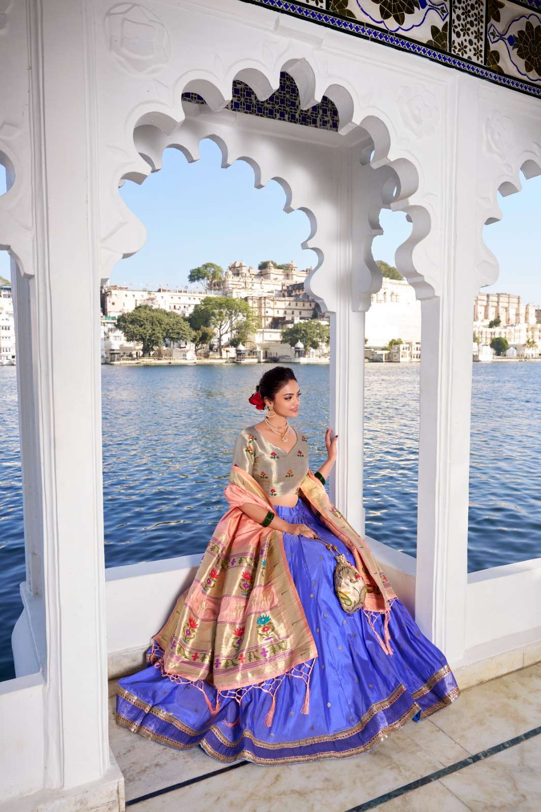 KEERTHNA LNB 2006 VICHITRA SILK ROYAL PAITHANI DESIGN LEHENG...