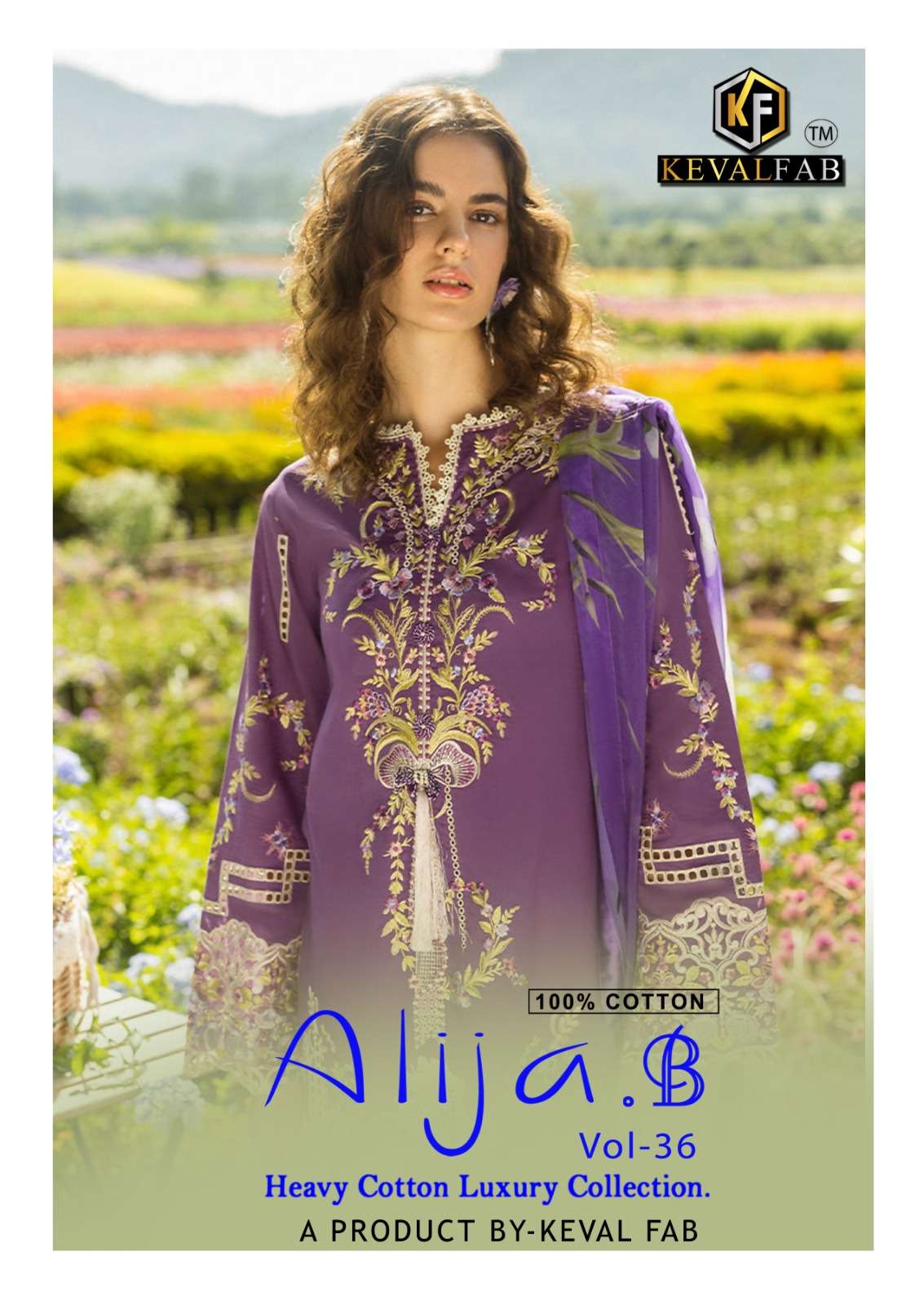 KEVAL FAB ALIJA.B VOL 36 BOUTIQUE PAKISTANI DESIGNER SUIT RE...