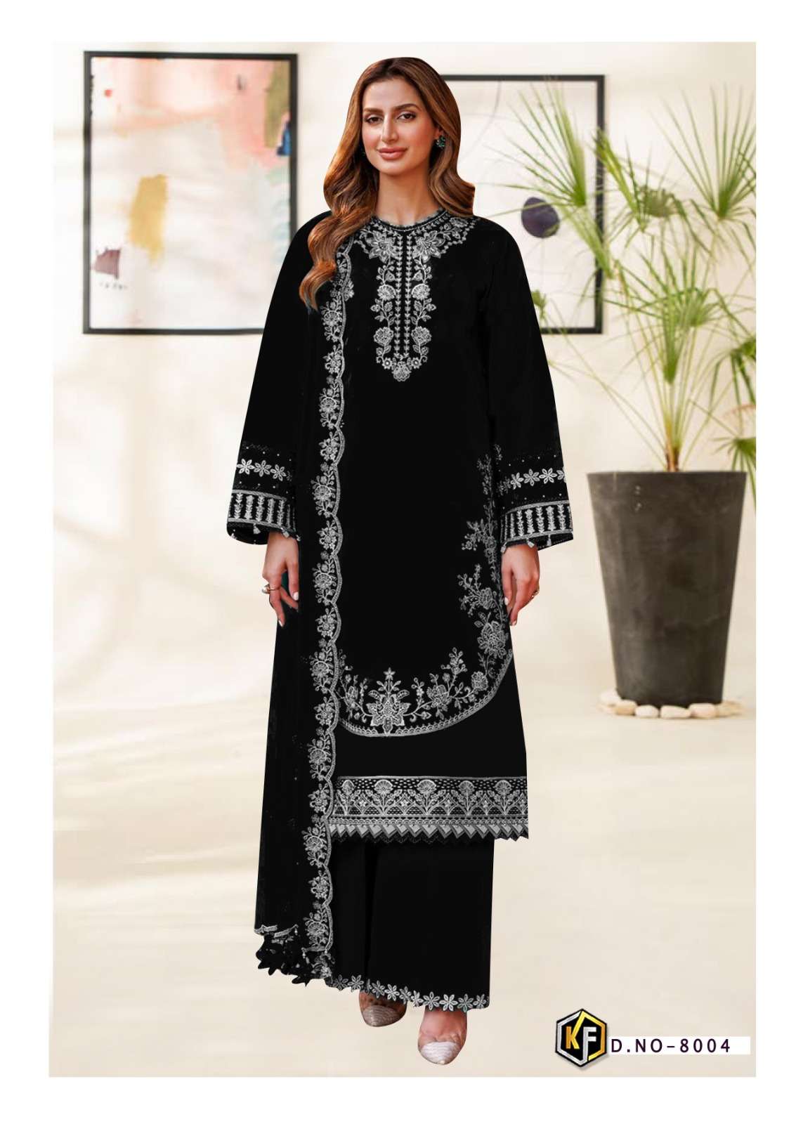KEVAL FAB ROHA VOL 8 KARACHI PRINT COTTON BLACK LADIES DRESS...