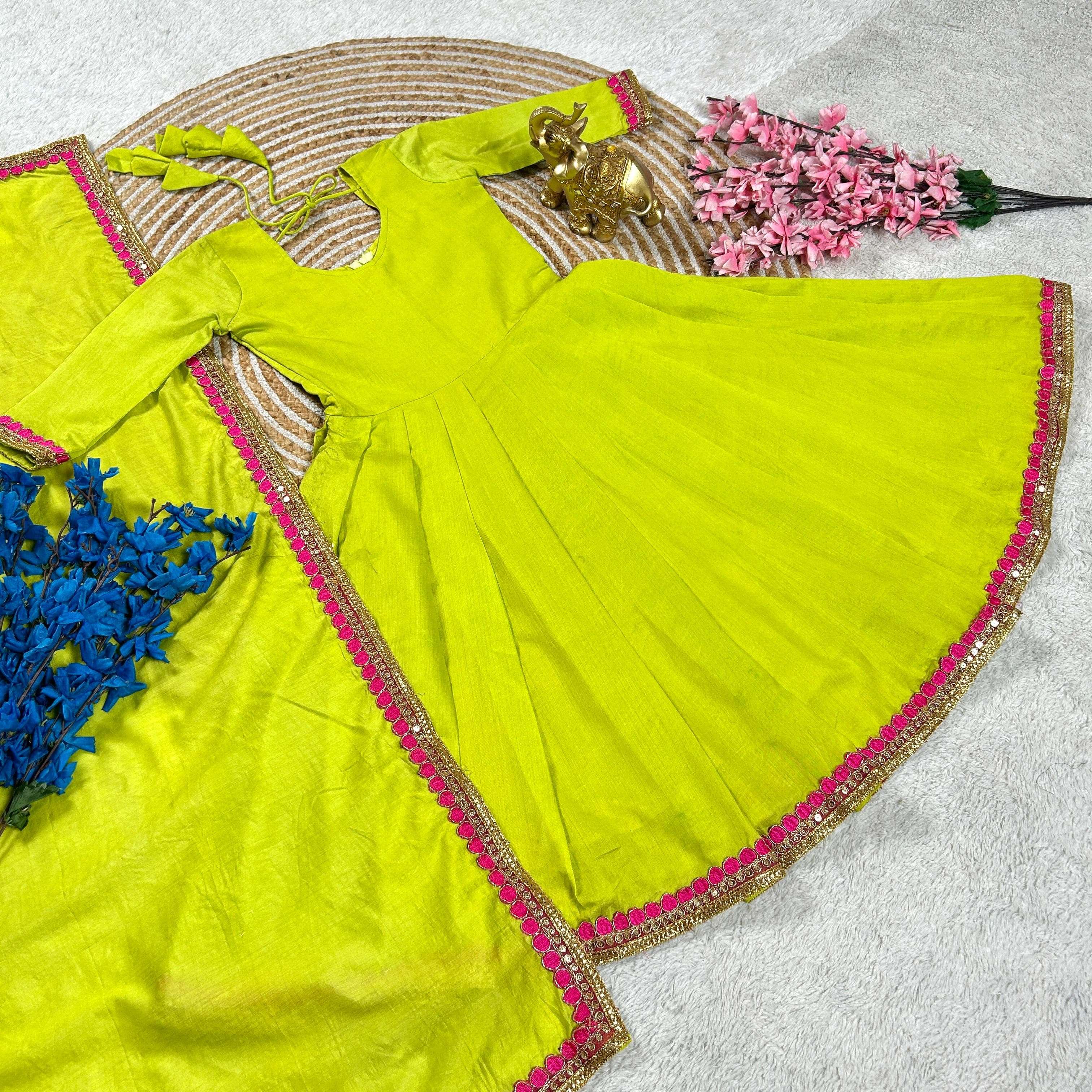 KIDS SPECIAL MAL COTTON DESIGNER ANARKALI STYLE LONG GOWN CO...