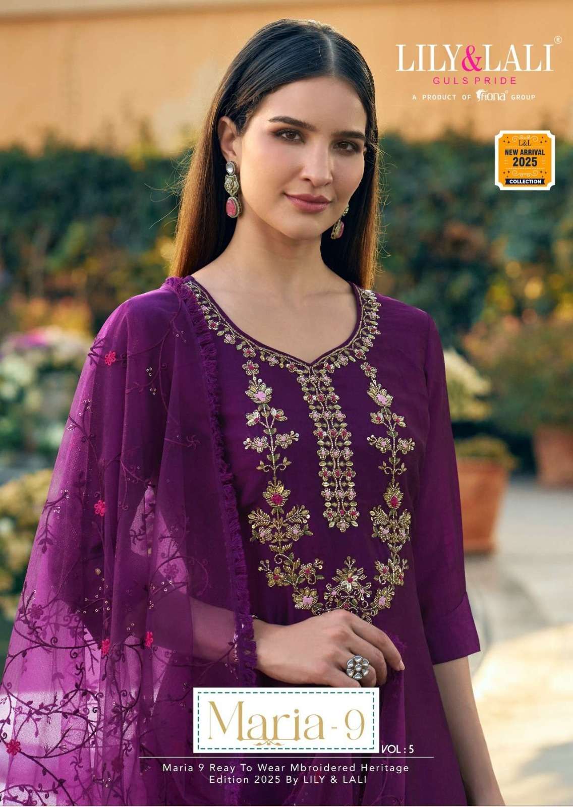 LILY & LALI MARIA 9 VOL 5 QUALITY READYMADE SILK WORK SUIT F...